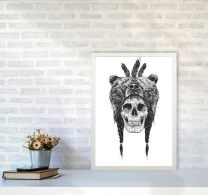 Dead Shaman B&W Gothic Art Print by Balaz Solti A2 Oak Frame