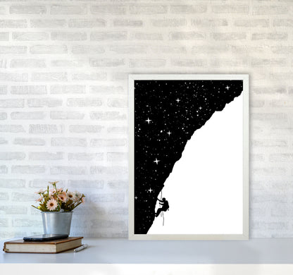 Night Climber B&W Art Print by Balaz Solti A2 Oak Frame