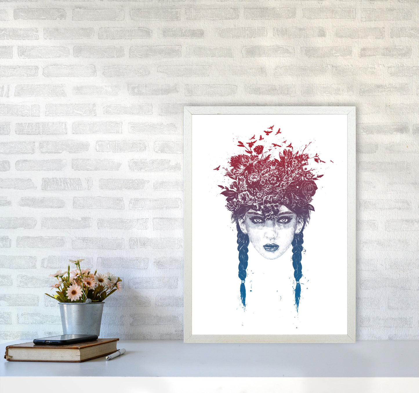 Summer Queen Colour Art Print by Balaz Solti A2 Oak Frame