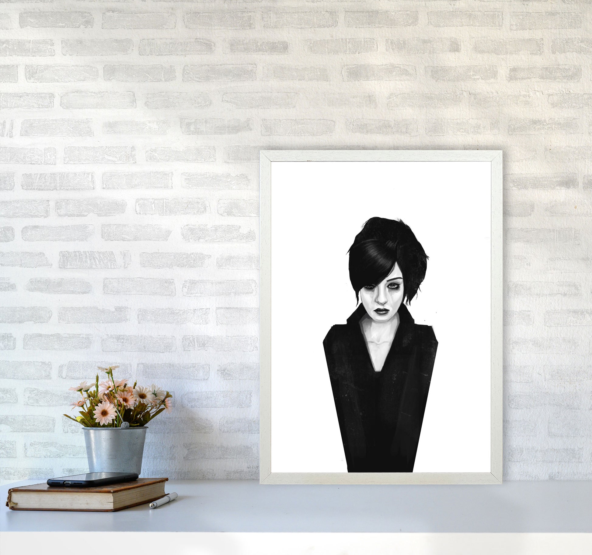 The Widow Art Print by Balaz Solti A2 Oak Frame