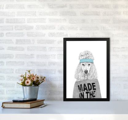 80's Bitch Dog Animal Modern Art Print by Balaz Solti A3 White Frame