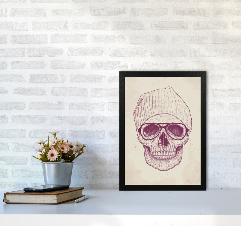 Cool Hipster Skull Gothic Art Print by Balaz Solti A3 White Frame