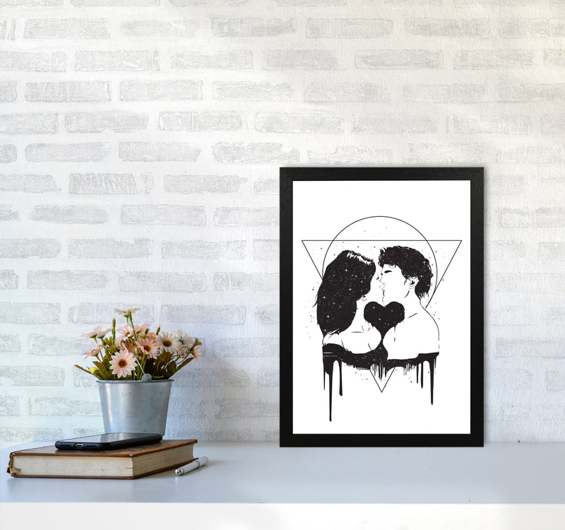 Cosmic Love B&W Art Print by Balaz Solti A3 White Frame