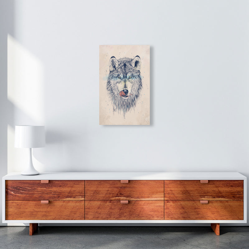 Dinner Time Wolf Animal Art Print by Balaz Solti A3 Canvas