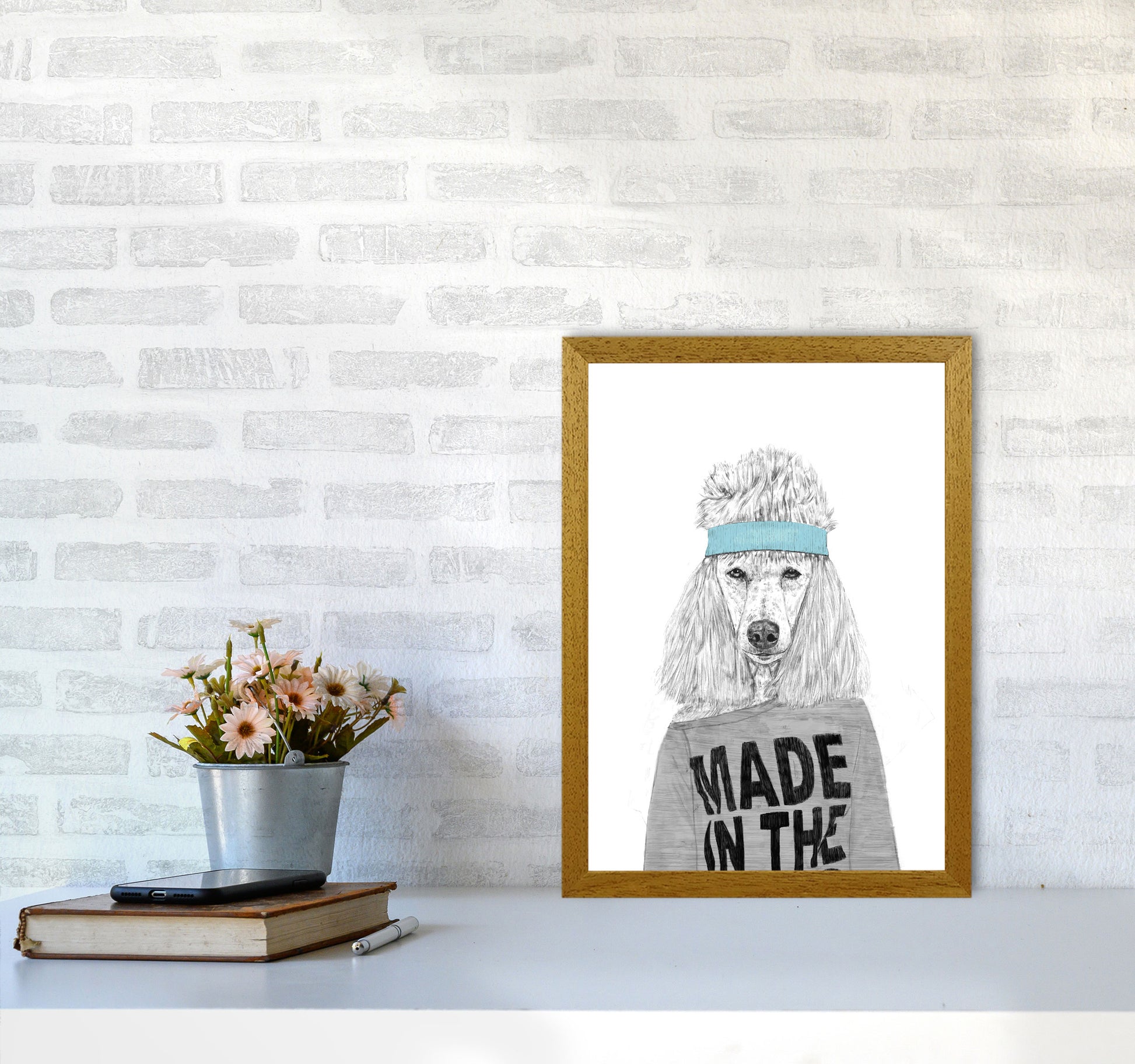 80's Bitch Dog Animal Modern Art Print by Balaz Solti A3 Print Only