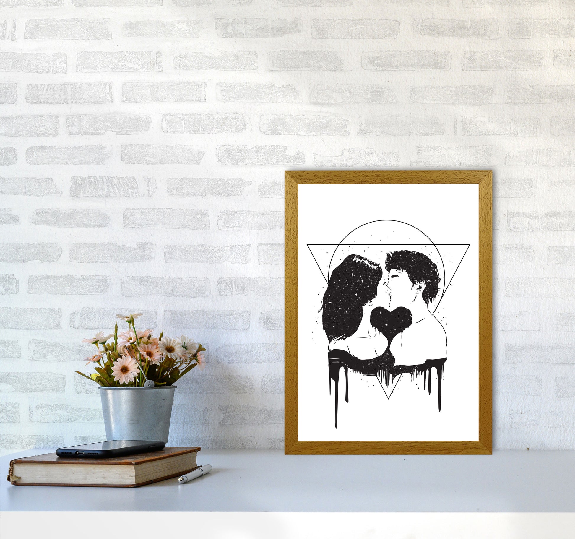 Cosmic Love B&W Art Print by Balaz Solti A3 Print Only