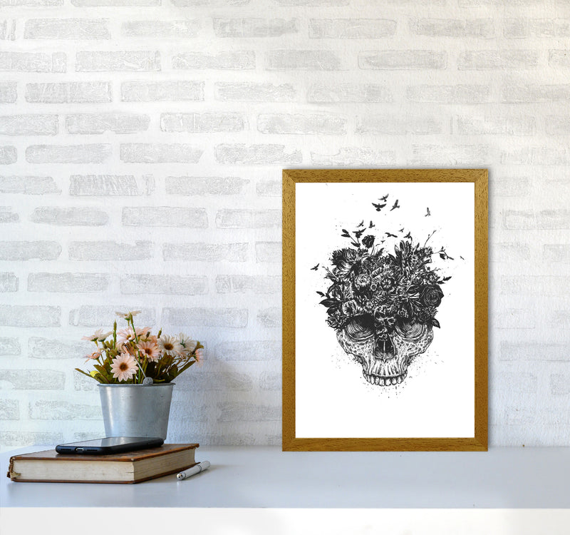 My Head Is A Jungle Skull B&W Art Print by Balaz Solti A3 Print Only
