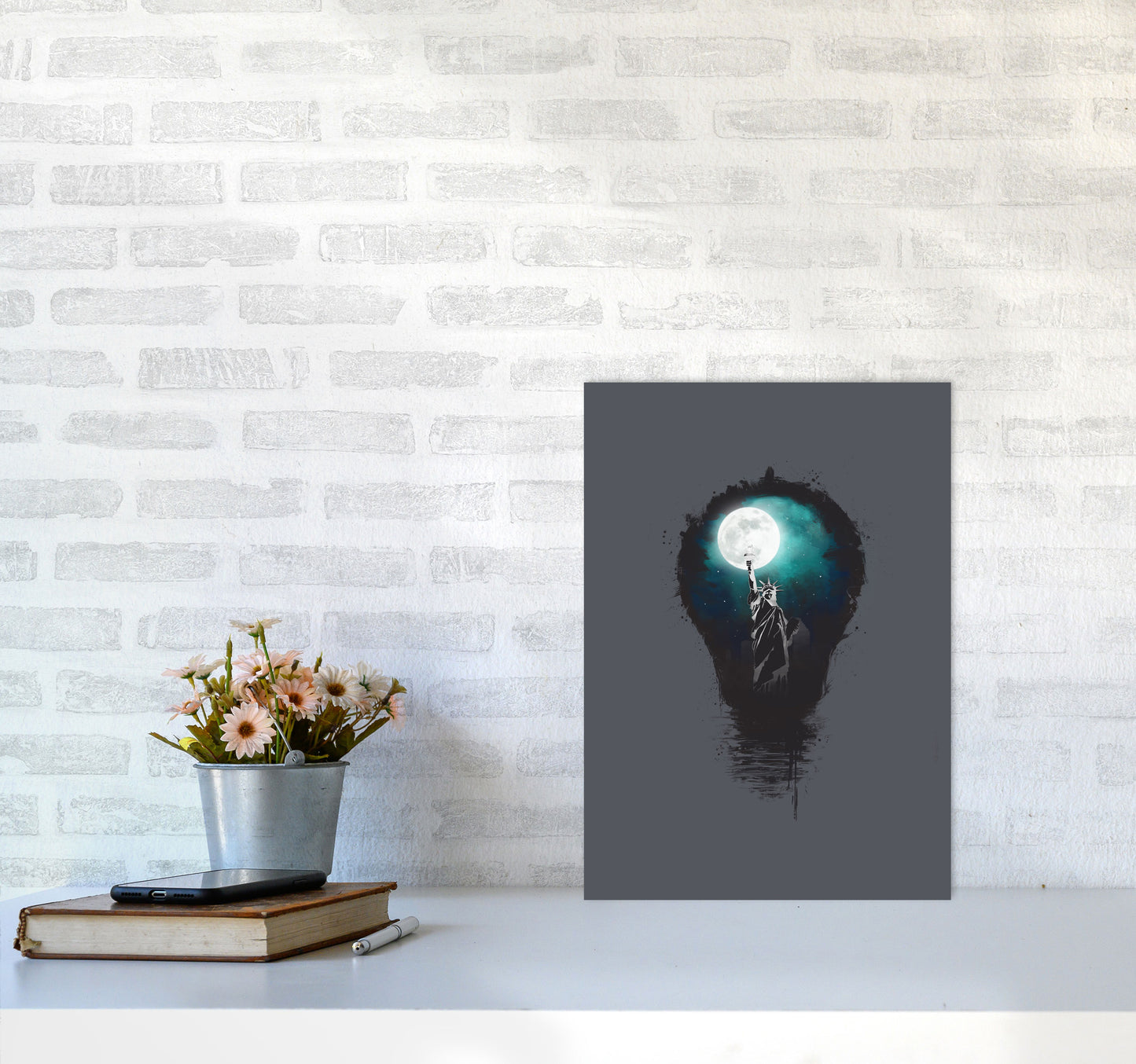Big City Lights Art Print by Balaz Solti A3 Black Frame