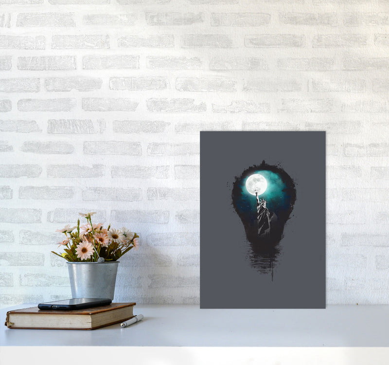 Big City Lights Art Print by Balaz Solti A3 Black Frame