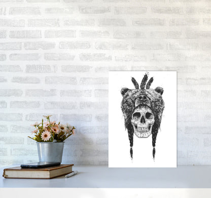 Dead Shaman B&W Gothic Art Print by Balaz Solti A3 Black Frame