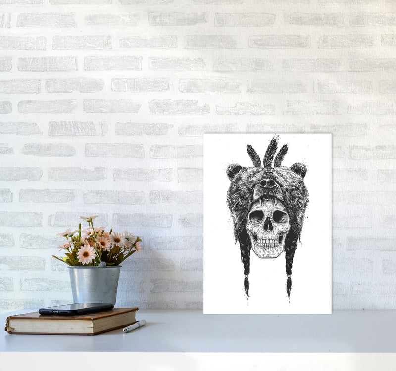 Dead Shaman B&W Gothic Art Print by Balaz Solti A3 Black Frame