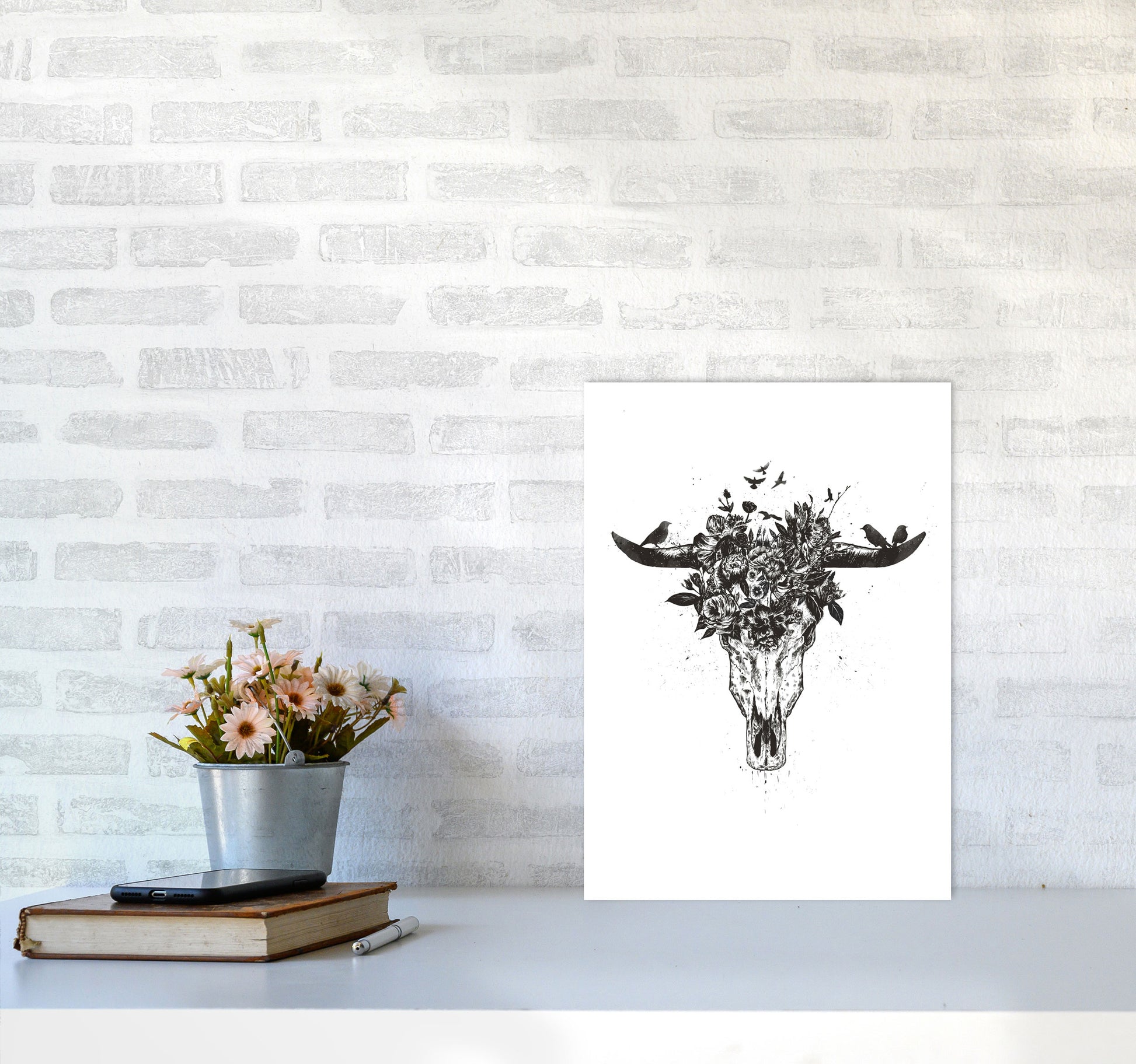 Dead Summer B&W Animal Art Print by Balaz Solti A3 Black Frame