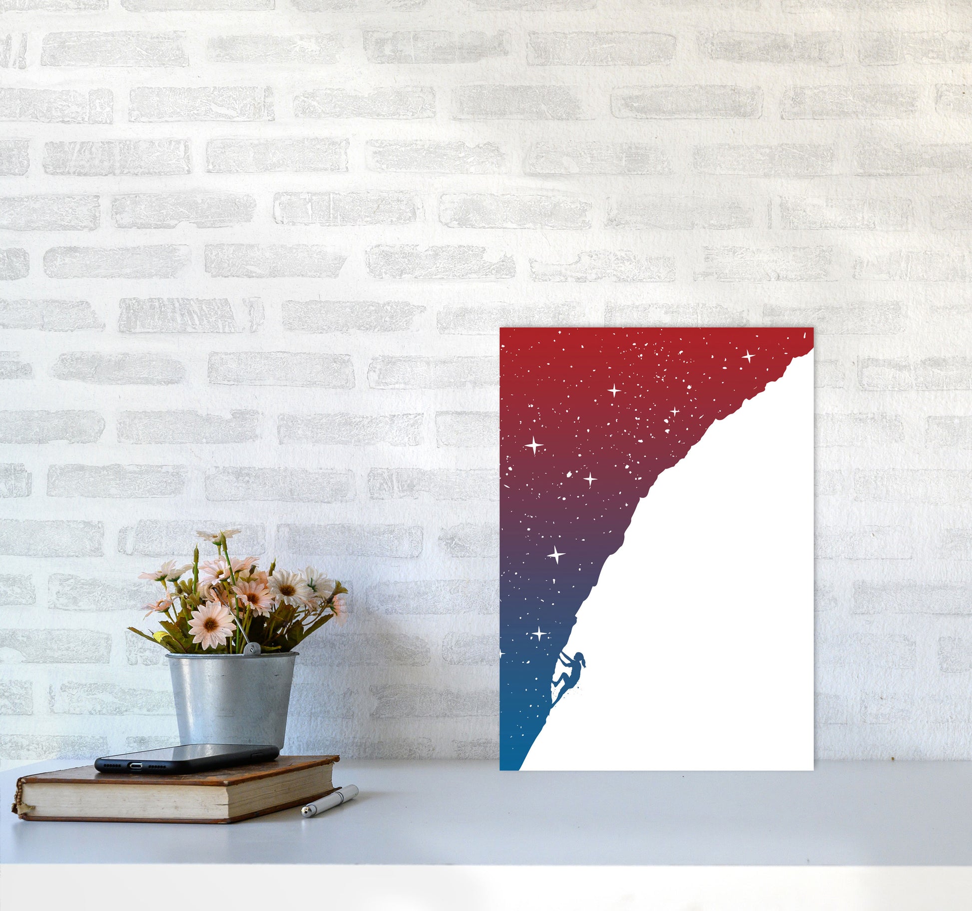 Night Climber Colour Art Print by Balaz Solti A3 Black Frame