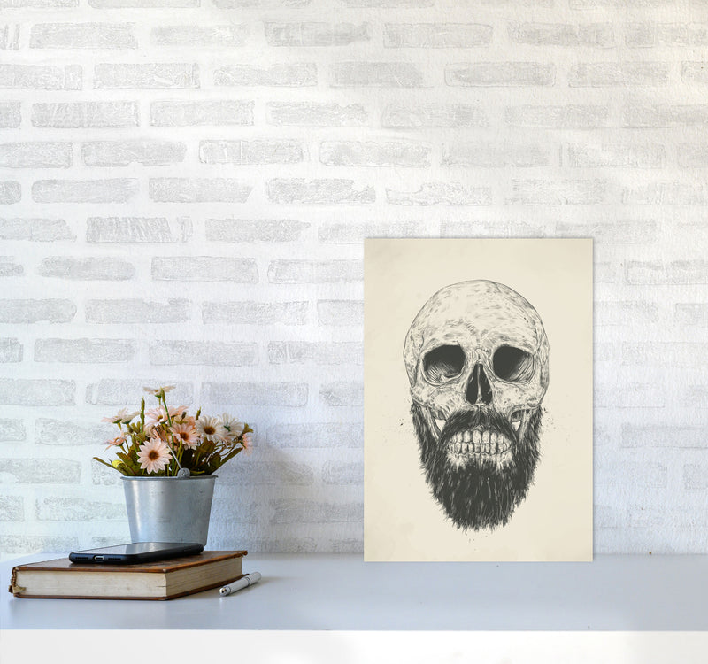 The Beards Not Dead Skull Art Print by Balaz Solti A3 Black Frame