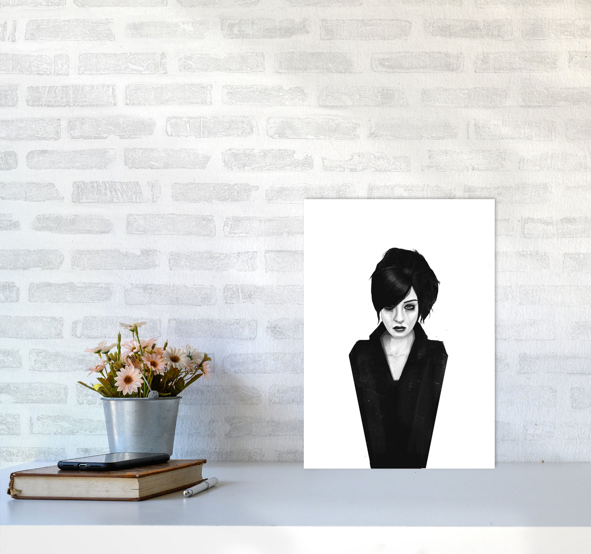 The Widow Art Print by Balaz Solti A3 Black Frame