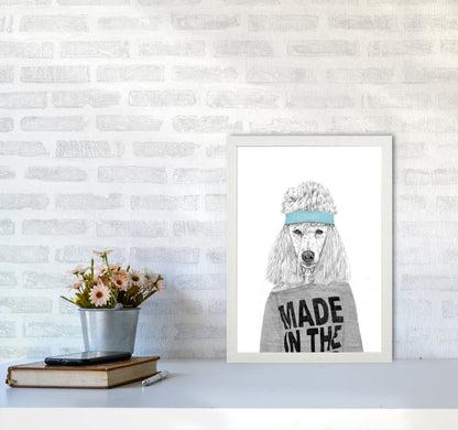 80's Bitch Dog Animal Modern Art Print by Balaz Solti A3 Oak Frame