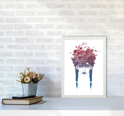 Summer Queen Colour Art Print by Balaz Solti A3 Oak Frame