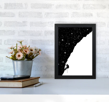 Night Climber B&W Art Print by Balaz Solti A4 White Frame