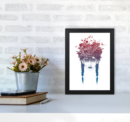 Summer Queen Colour Art Print by Balaz Solti A4 White Frame