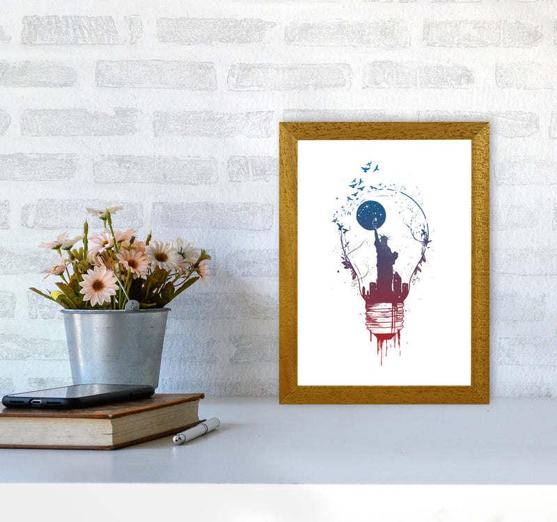 Big City Lights Art Print by Balaz Solti A4 Print Only
