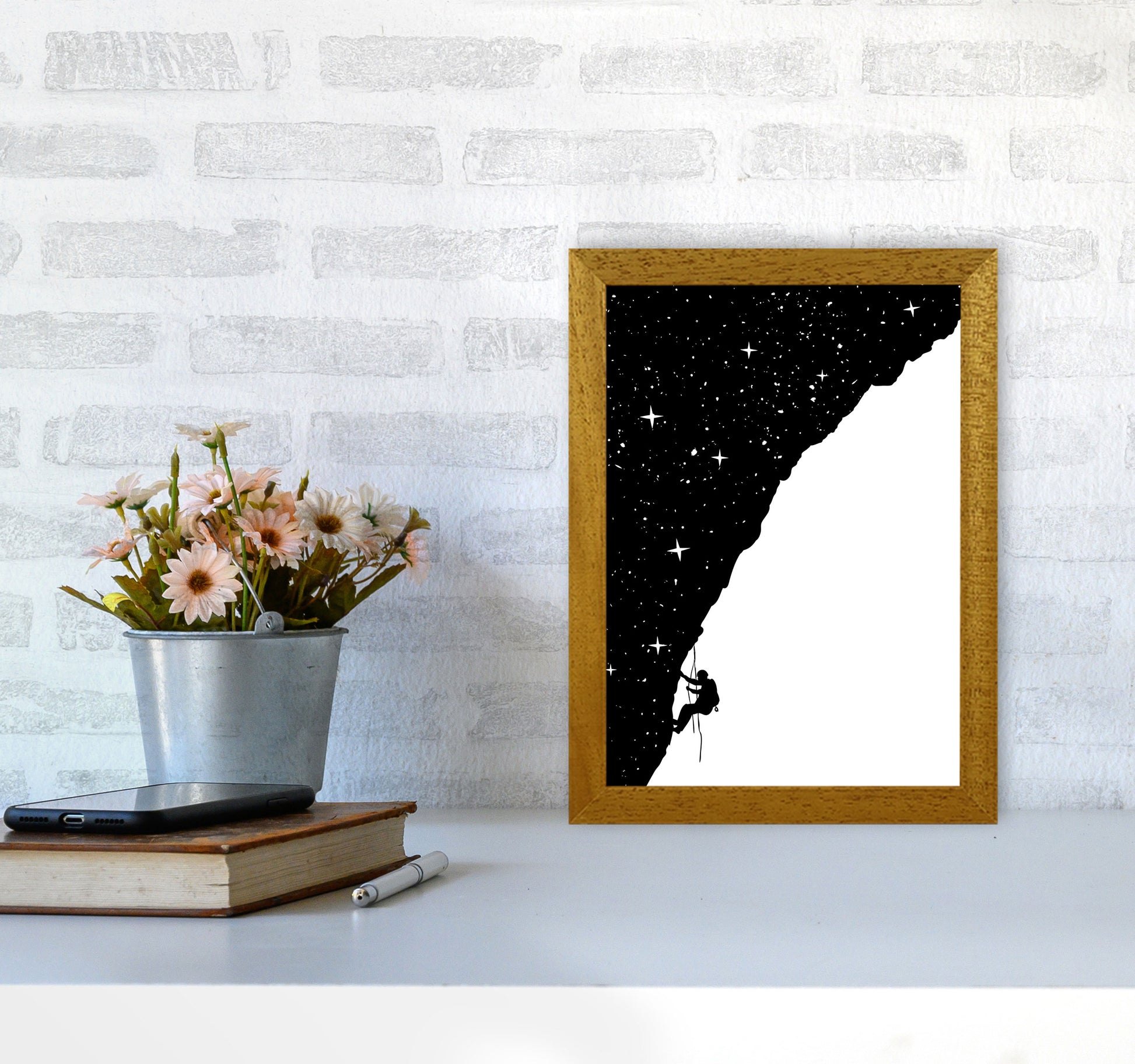 Night Climber B&W Art Print by Balaz Solti A4 Print Only