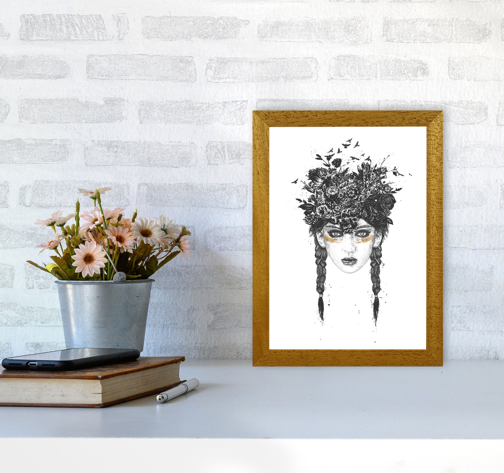 Summer Queen B&W Art Print by Balaz Solti A4 Print Only