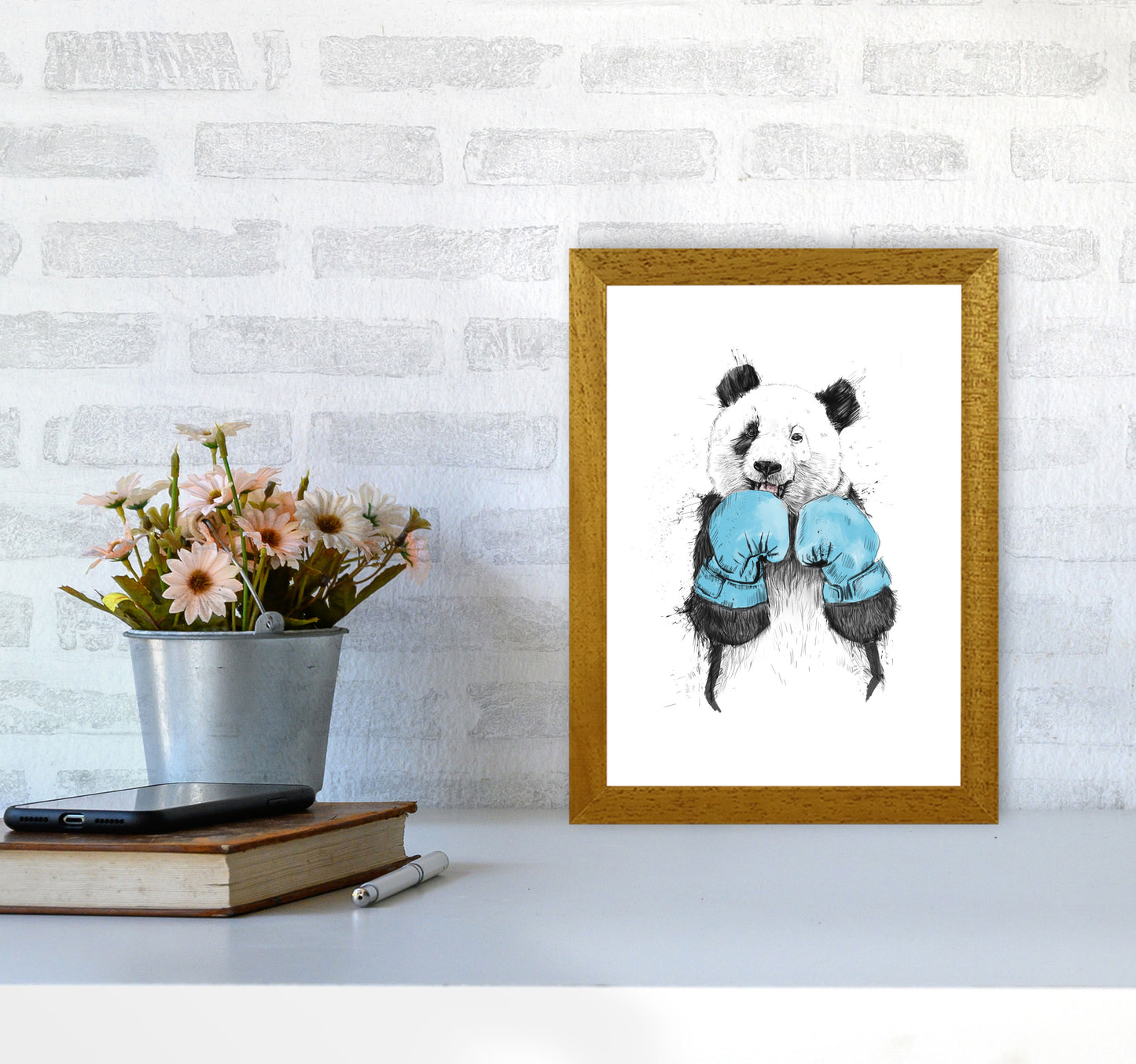 The Winner Boxing Panda Animal Art Print by Balaz Solti A4 Print Only