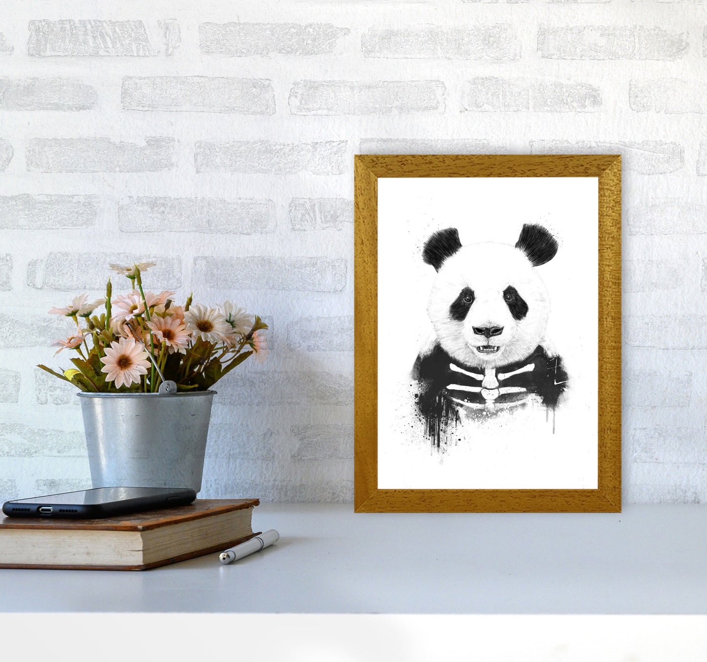 Zombie Panda Animal Art Print by Balaz Solti A4 Print Only