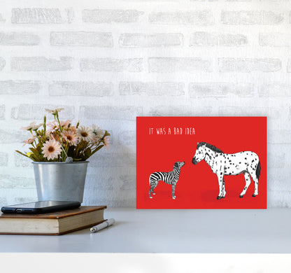 It Was A Bad Idea Humorous Animals Animal Art Print by Balaz Solti A4 Black Frame