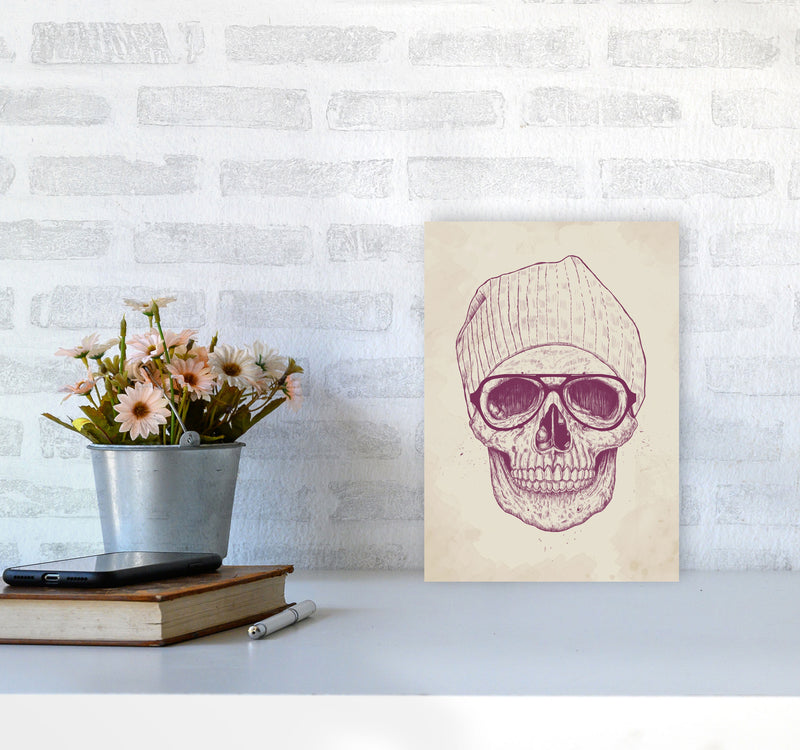 Cool Hipster Skull Gothic Art Print by Balaz Solti A4 Black Frame
