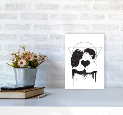 Cosmic Love B&W Art Print by Balaz Solti A4 Black Frame