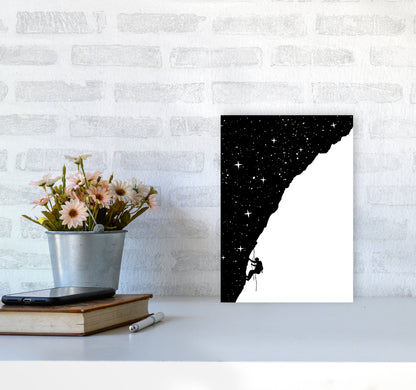 Night Climber B&W Art Print by Balaz Solti A4 Black Frame
