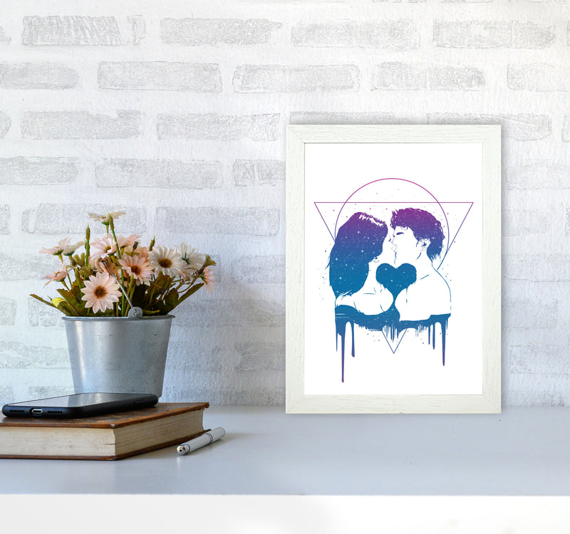 Cosmic Love Art Print by Balaz Solti A4 Oak Frame