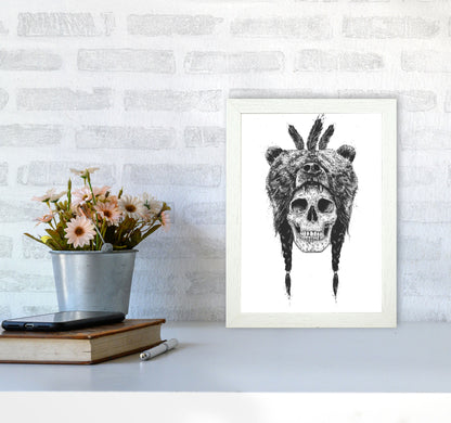 Dead Shaman B&W Gothic Art Print by Balaz Solti A4 Oak Frame
