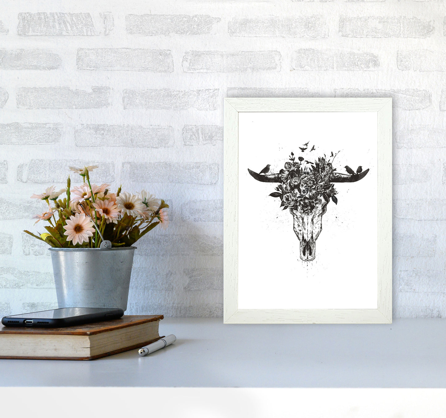 Dead Summer B&W Animal Art Print by Balaz Solti A4 Oak Frame