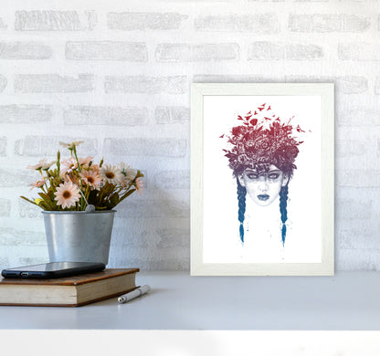 Summer Queen Colour Art Print by Balaz Solti A4 Oak Frame