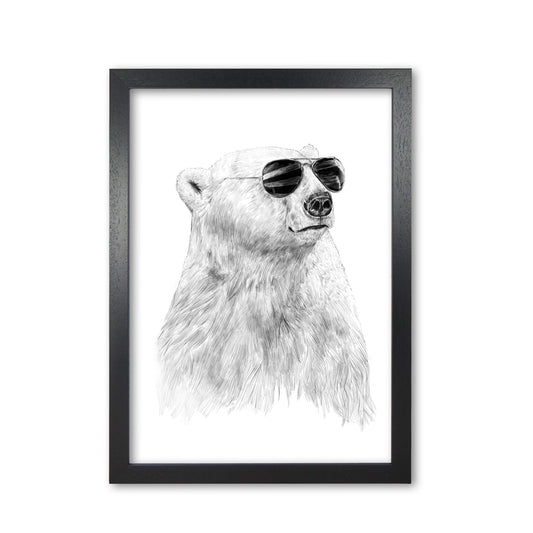 Don't Let The Sun Go Down Bear Animal Art Print by Balaz Solti Black Grain