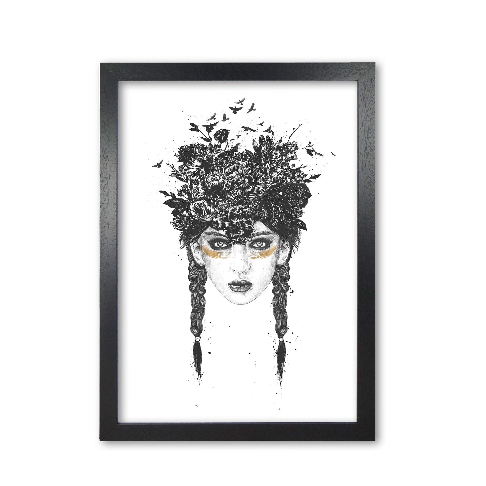 Summer Queen B&W Art Print by Balaz Solti Black Grain