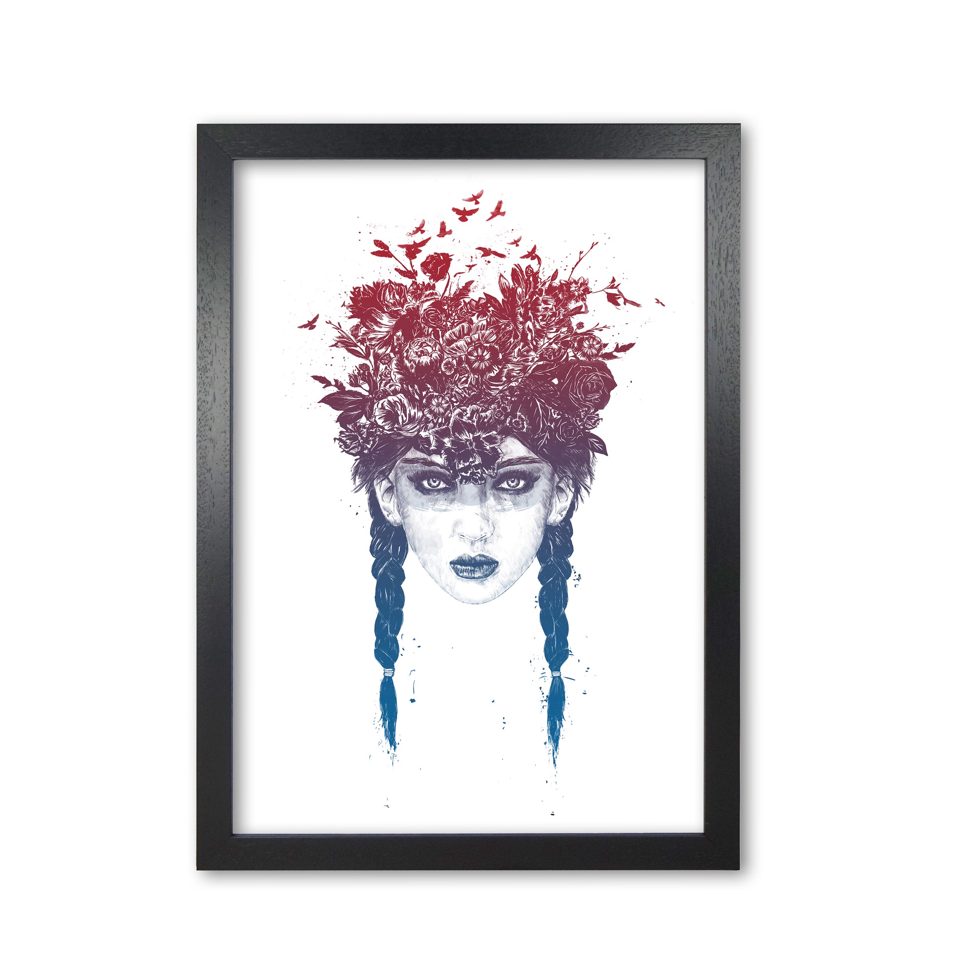 Summer Queen Colour Art Print by Balaz Solti Black Grain