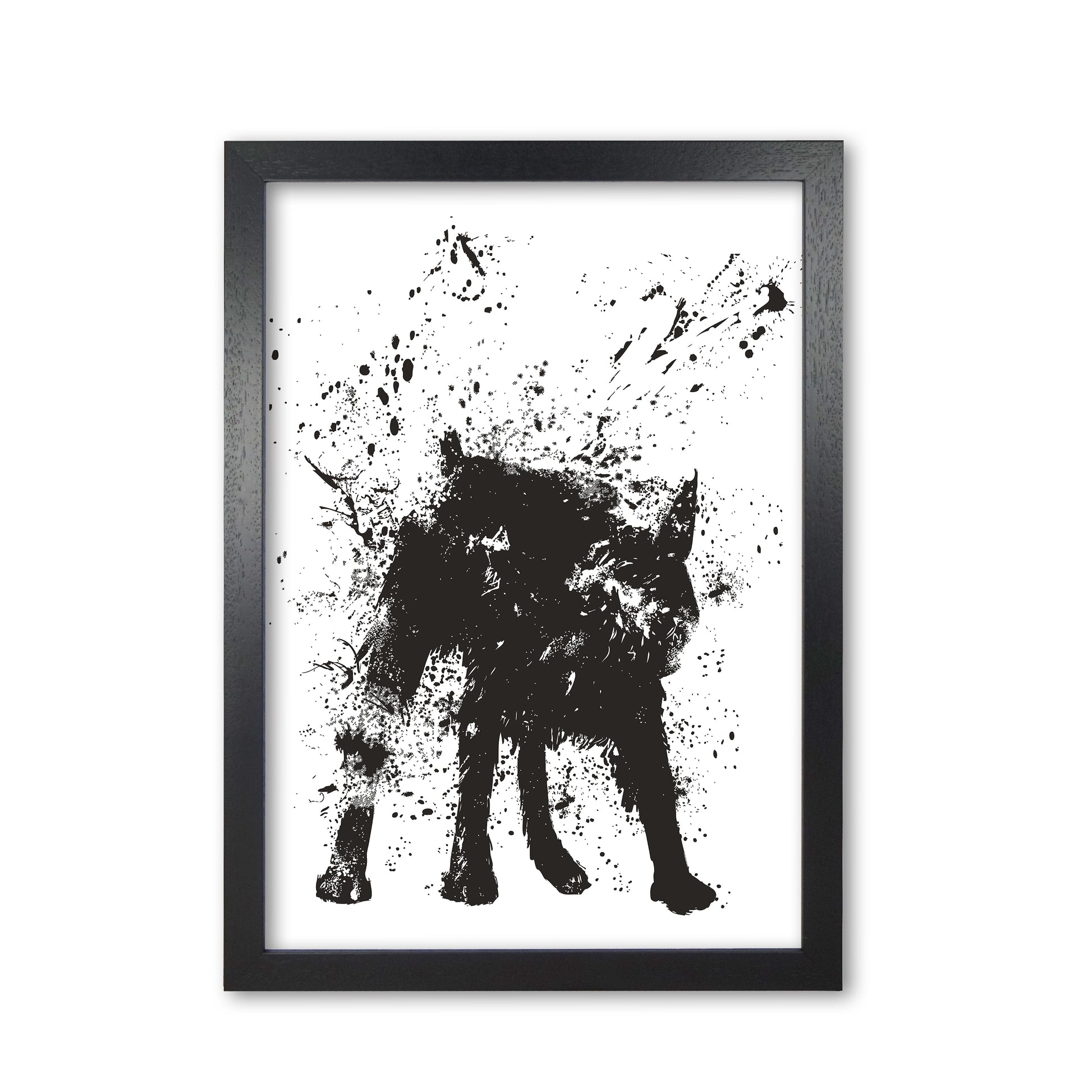 Wet Dog Animal Art Print by Balaz Solti Black Grain