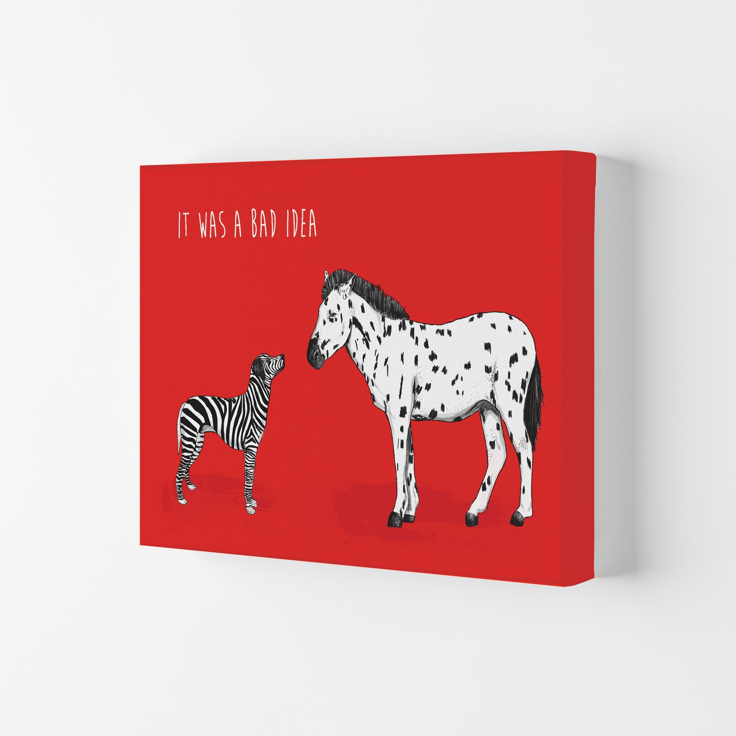 It Was A Bad Idea Humorous Animals Animal Art Print by Balaz Solti Canvas