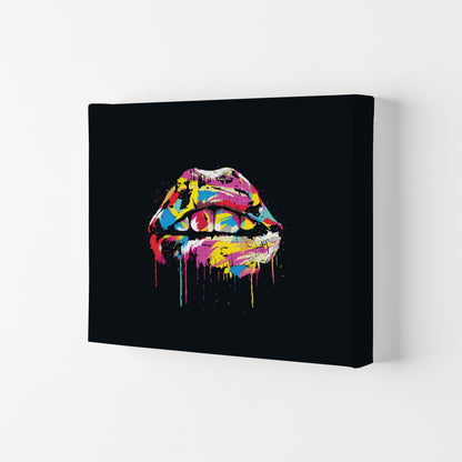Colourful Lips Modern Art Print by Balaz Solti Canvas