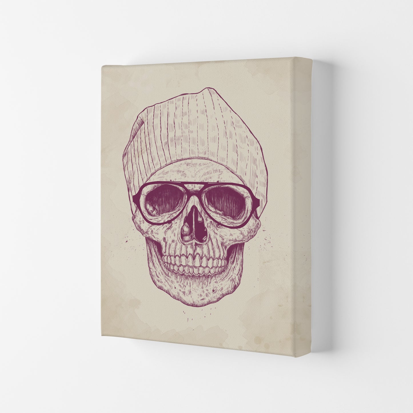 Cool Hipster Skull Gothic Art Print by Balaz Solti Canvas