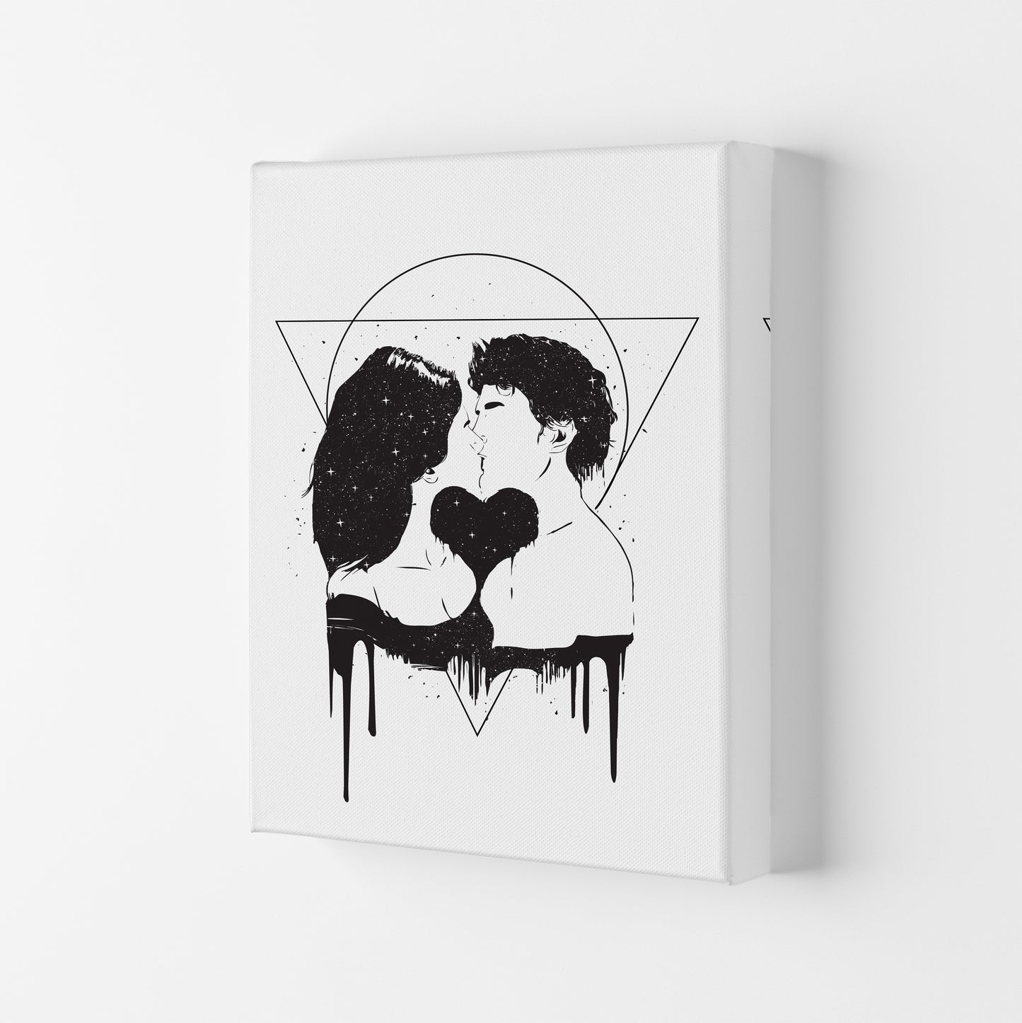 Cosmic Love B&W Art Print by Balaz Solti Canvas