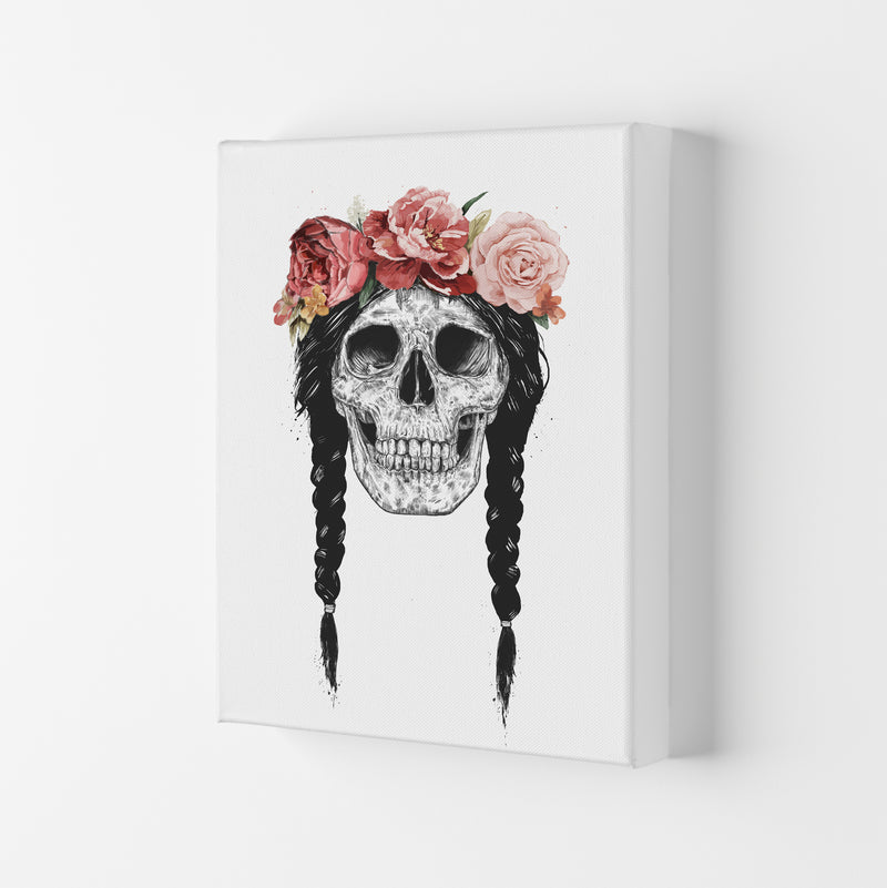 Festival Floral Skull Art Print by Balaz Solti Canvas