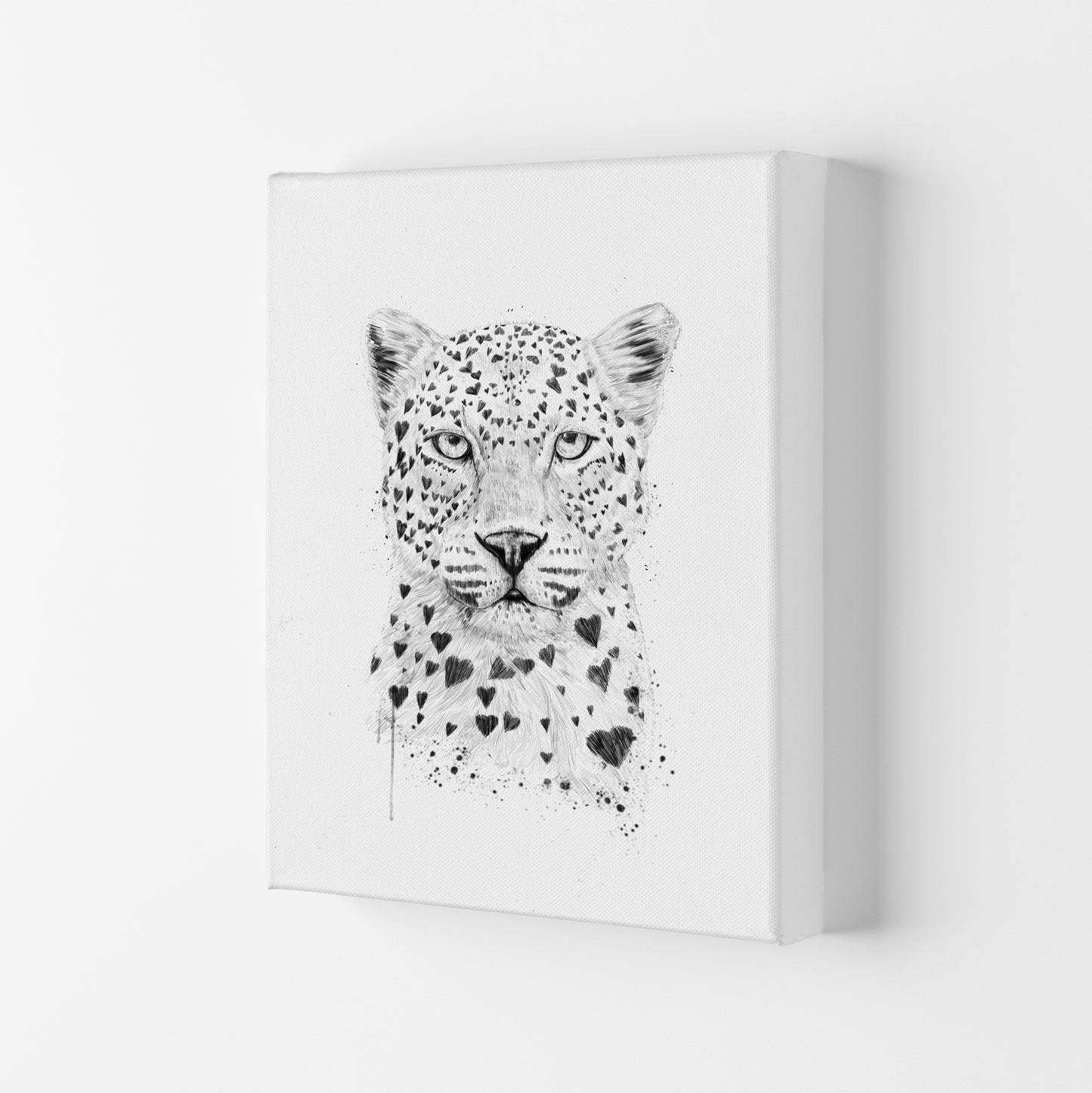 Lovely Leopard Animal Art Print by Balaz Solti Canvas