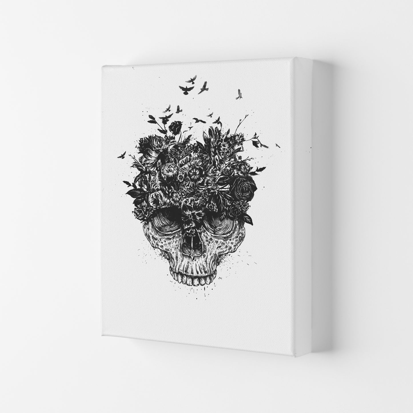 My Head Is A Jungle Skull B&W Art Print by Balaz Solti Canvas