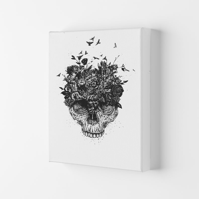 My Head Is A Jungle Skull B&W Art Print by Balaz Solti Canvas