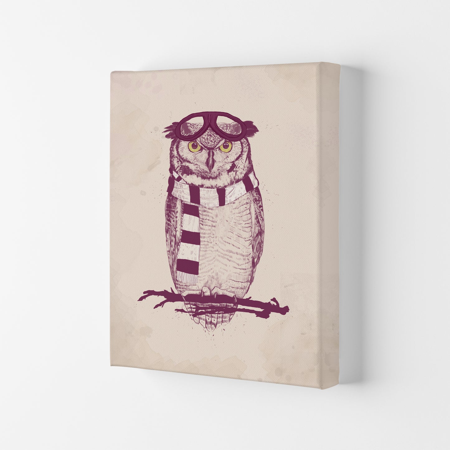 The Aviator Owl Animal Art Print by Balaz Solti Canvas