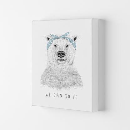 We Can Do It Bear Animal Art Print by Balaz Solti Canvas